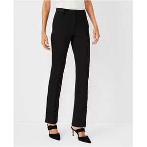 NWT Ann Taylor Curvy Fit Sophia Mid-Rise Straight Trouser Pant Career Black 2